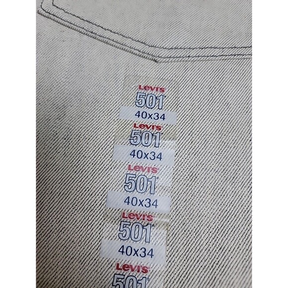 Levis Mens 501 Jeans 40x34 Straight Gray Shrink Fit Button Fly High Rise Cotton - Picture 2 of 16